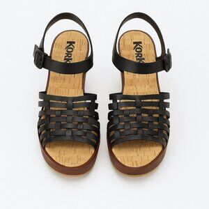 KORKS by KORK-EASE Women's, Marley Sandal Black Size 10 Wedge NEW